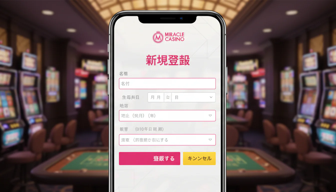 登録画面が表示されたスマホとPC